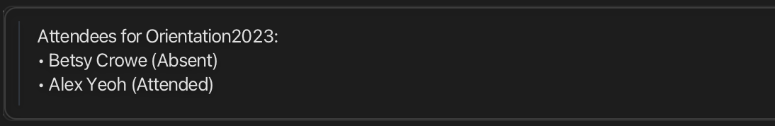 result for viewattendees